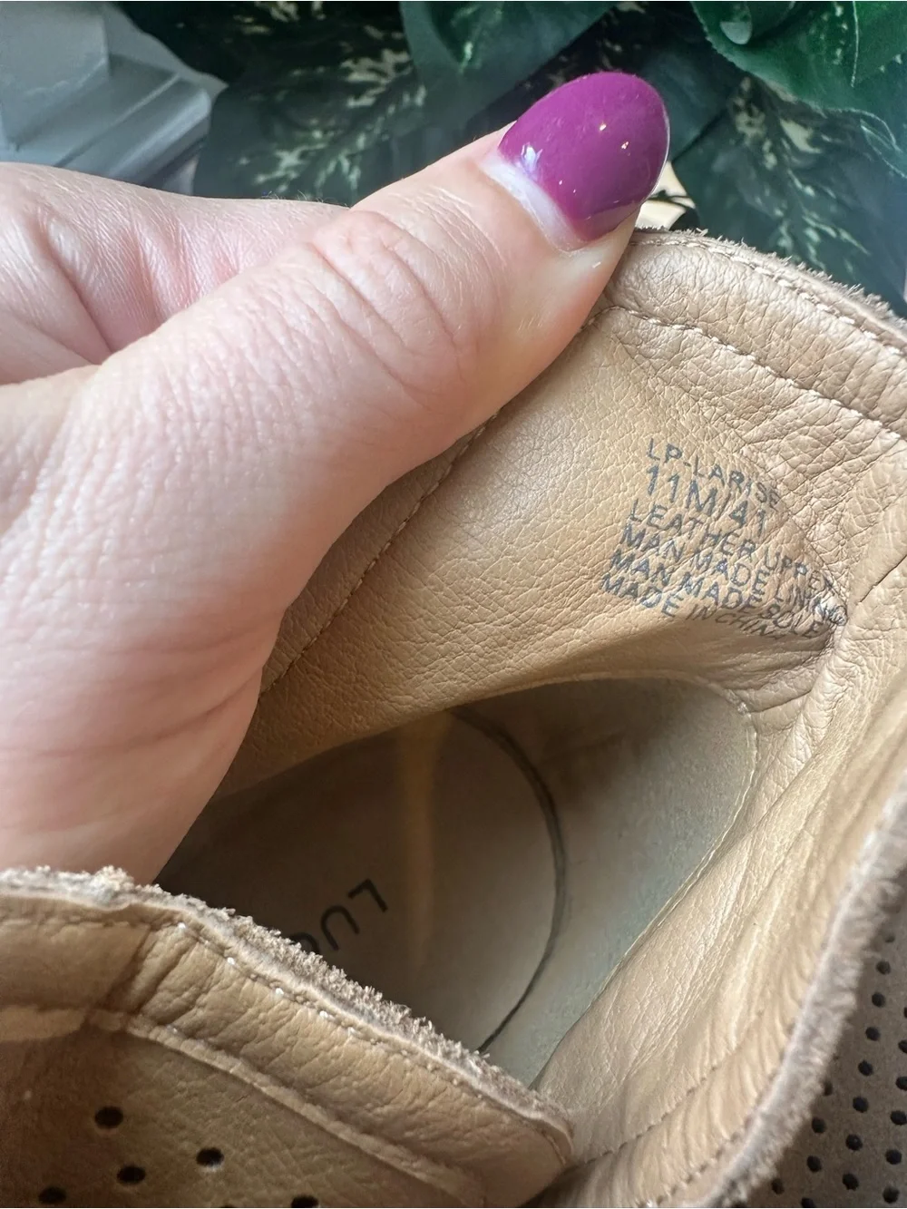 Lucky Brand Taupe Perforated Open-Toe Suede Booties